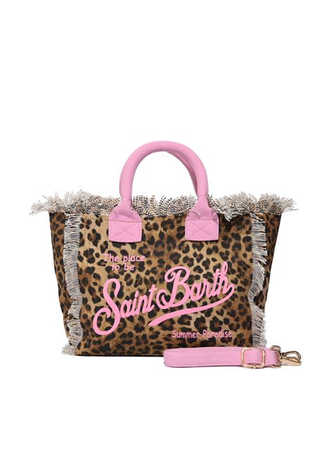 Borsa Media in canvas SAINT BARTH | COL0001 COLETTE02591L SAND LEOPARD 0021